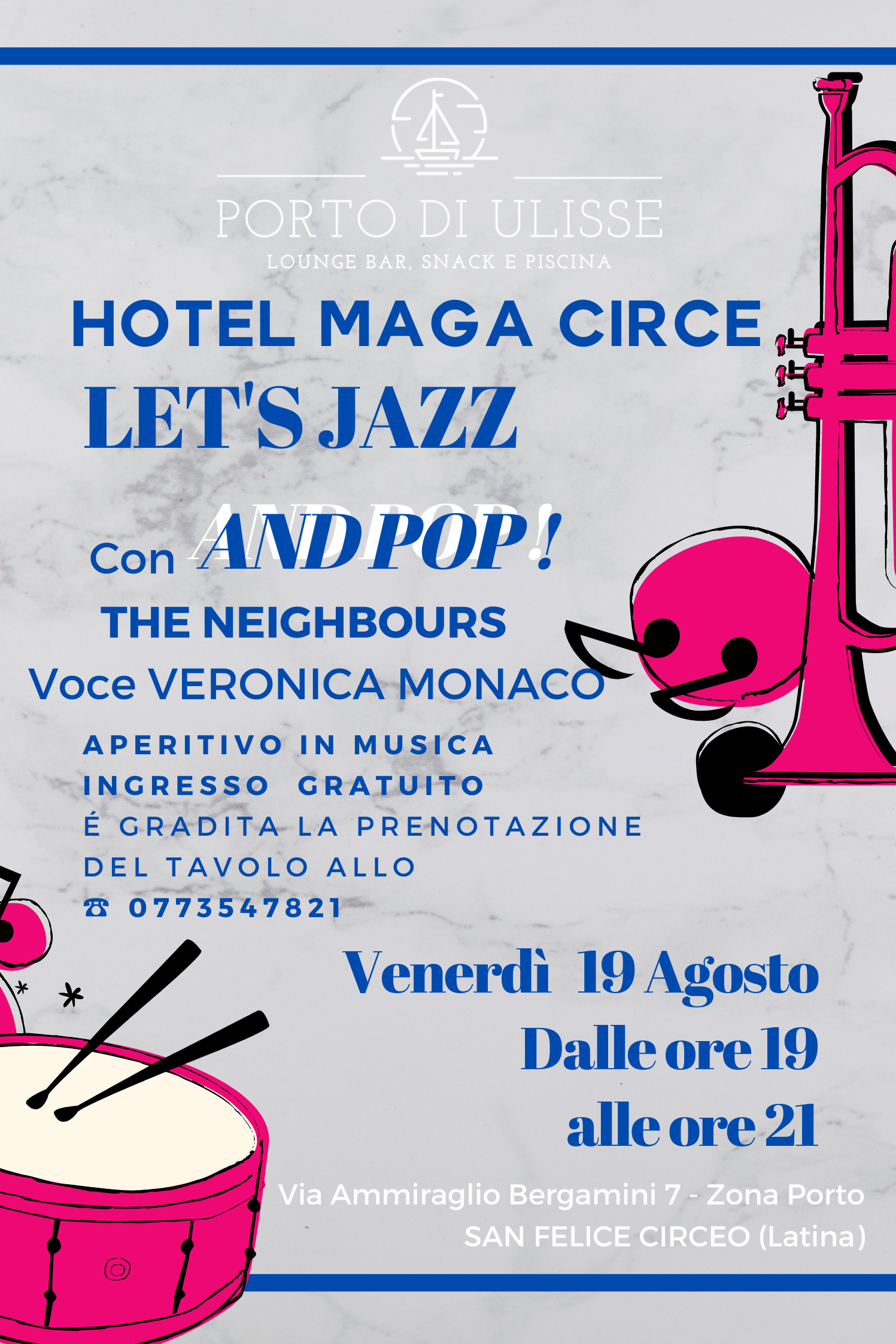 19 Agosto 2022 – LETS’S JAZZ con AND POP!
